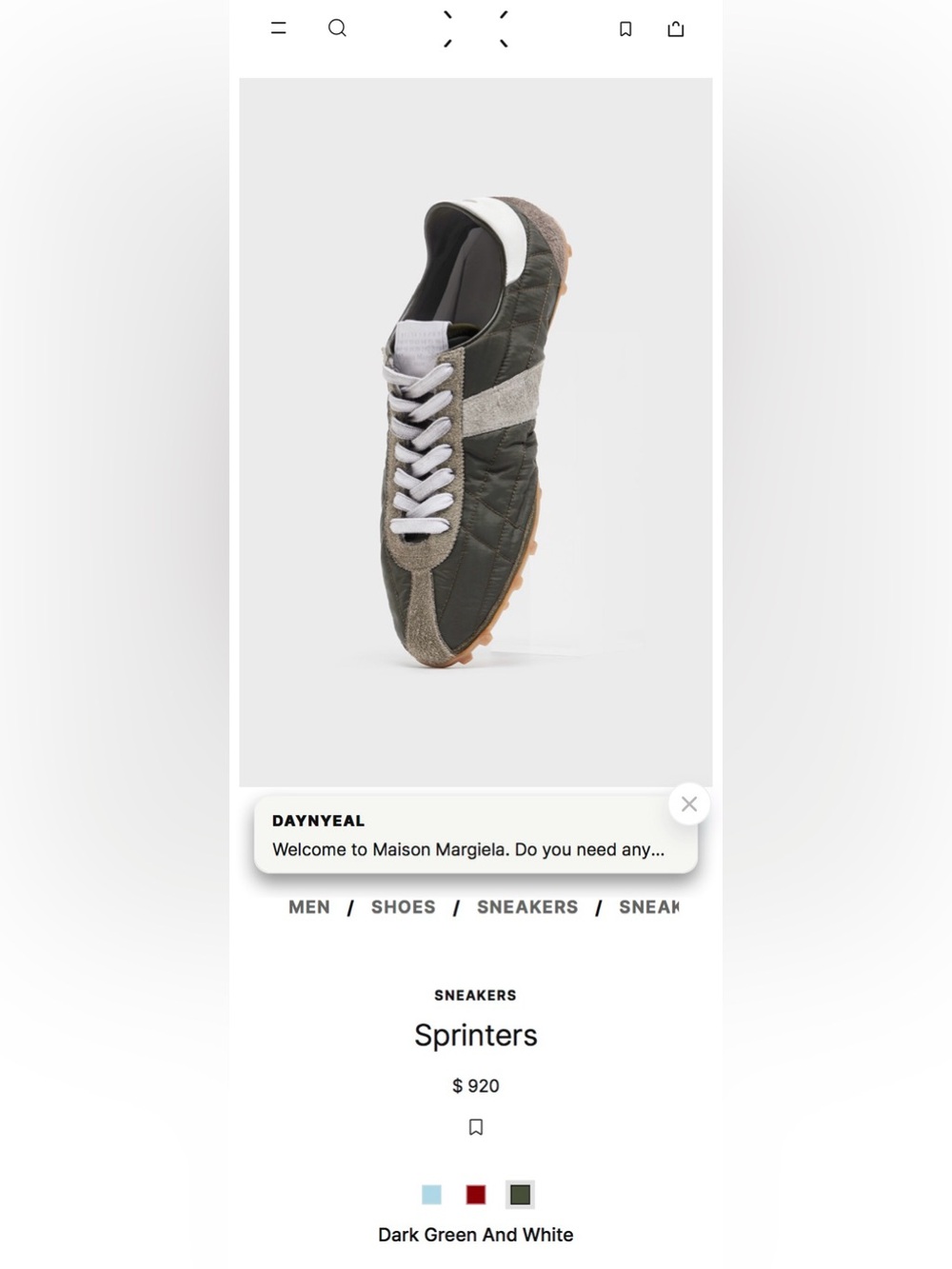 Maison Martin Margiela Men's Quilted Sneakers in Black and Gray - Picture 5 of 5